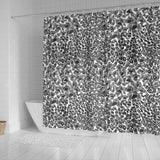 Gray Leopard Texture Pattern Shower Curtain Fulfilled In US