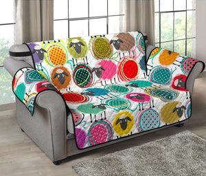 Colorful Sheep Pattern Loveseat Couch Cover Protector