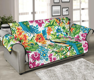 Colorful Peacock Pattern Sofa Cover Protector