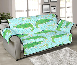 Crocodile Pattern Blue background Sofa Cover Protector