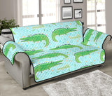 Crocodile Pattern Blue background Sofa Cover Protector