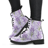 Lavender Pattern Theme Leather Boots