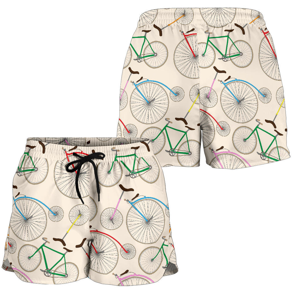 Bicycle Pattern Print Design 04 Women Shorts