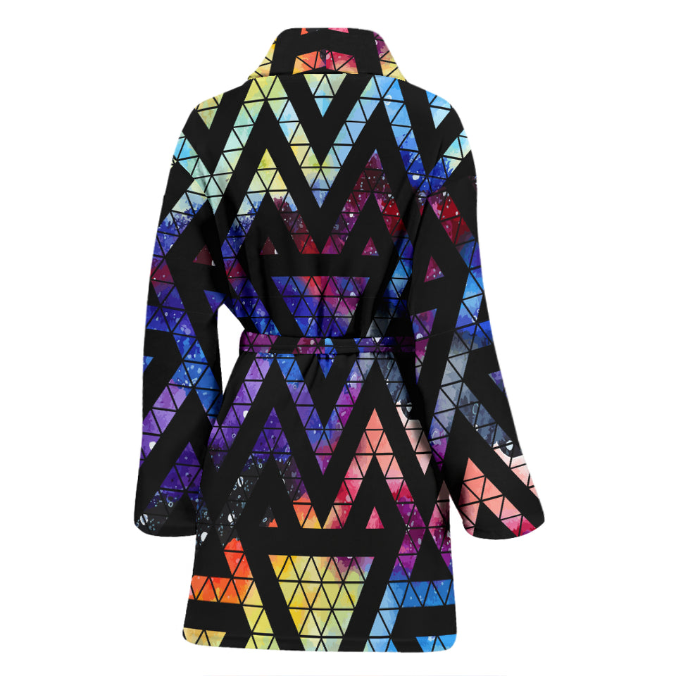 Space Colorful Tribal Galaxy Pattern Women Bathrobe