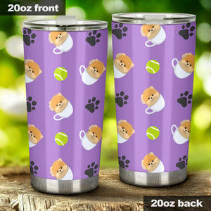 Pomeranian in Cup Pattern Tumbler