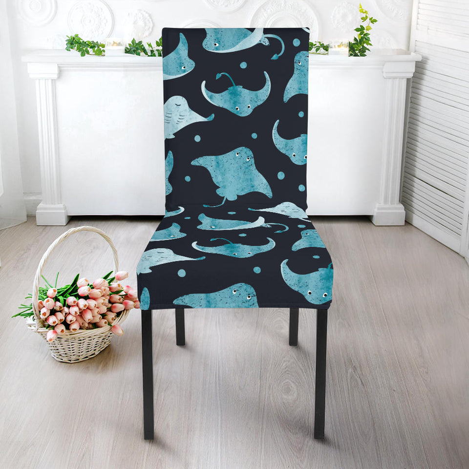 Stingray Pattern Print Design 04 Dining Chair Slipcover