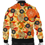 Pizza Texture Pattern Men Bomber Jacket