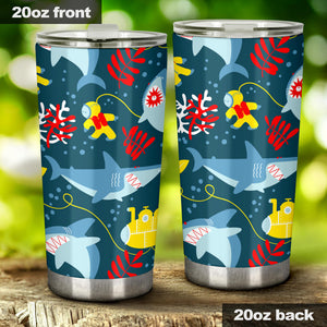 Shark Pattern Tumbler