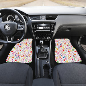 Music Notes Pattern Print Design 04 Front Car Mats