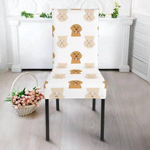 Golden Retriever Pattern Print Design 03 Dining Chair Slipcover