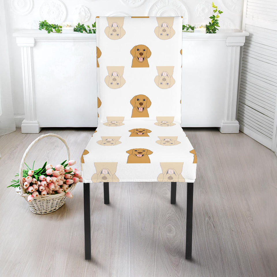 Golden Retriever Pattern Print Design 03 Dining Chair Slipcover