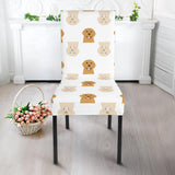 Golden Retriever Pattern Print Design 03 Dining Chair Slipcover