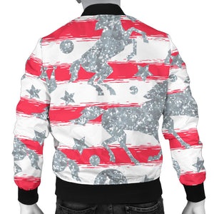 Unicorn Silver Pattern Men Bomber Jacket