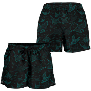 Stingray Pattern Print Design 02 Women Shorts