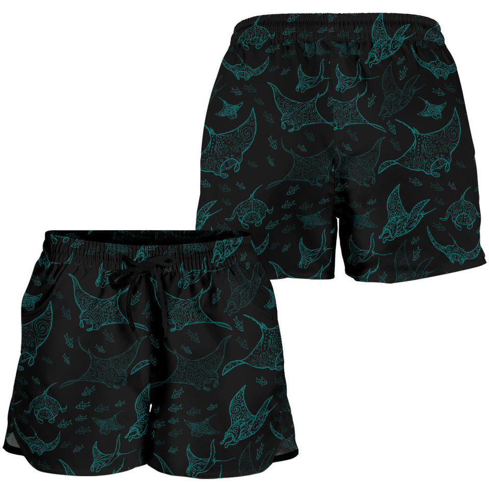 Stingray Pattern Print Design 02 Women Shorts