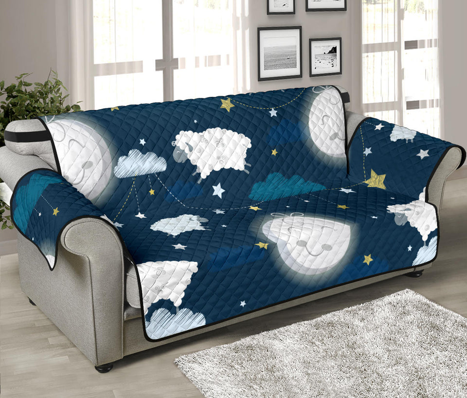 Sheep Playing Could Moon Pattern  Sofa Cover Protector