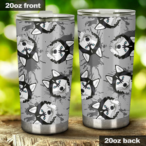 Siberian Husky Pattern Theme Tumbler