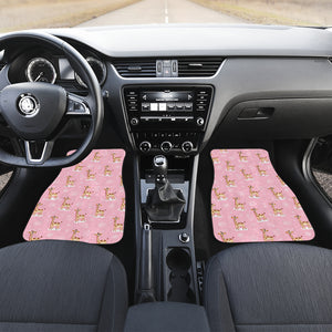 Giraffe Pattern Print Design 01 Front and Back Car Mats