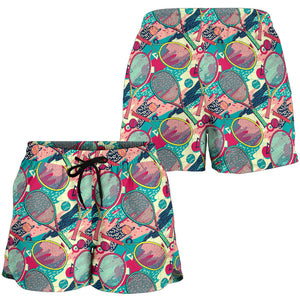 Tennis Pattern Print Design 01 Women Shorts
