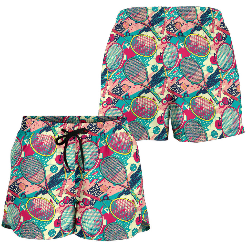 Tennis Pattern Print Design 01 Women Shorts