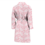 Sakura Pink Pattern Men Bathrobe