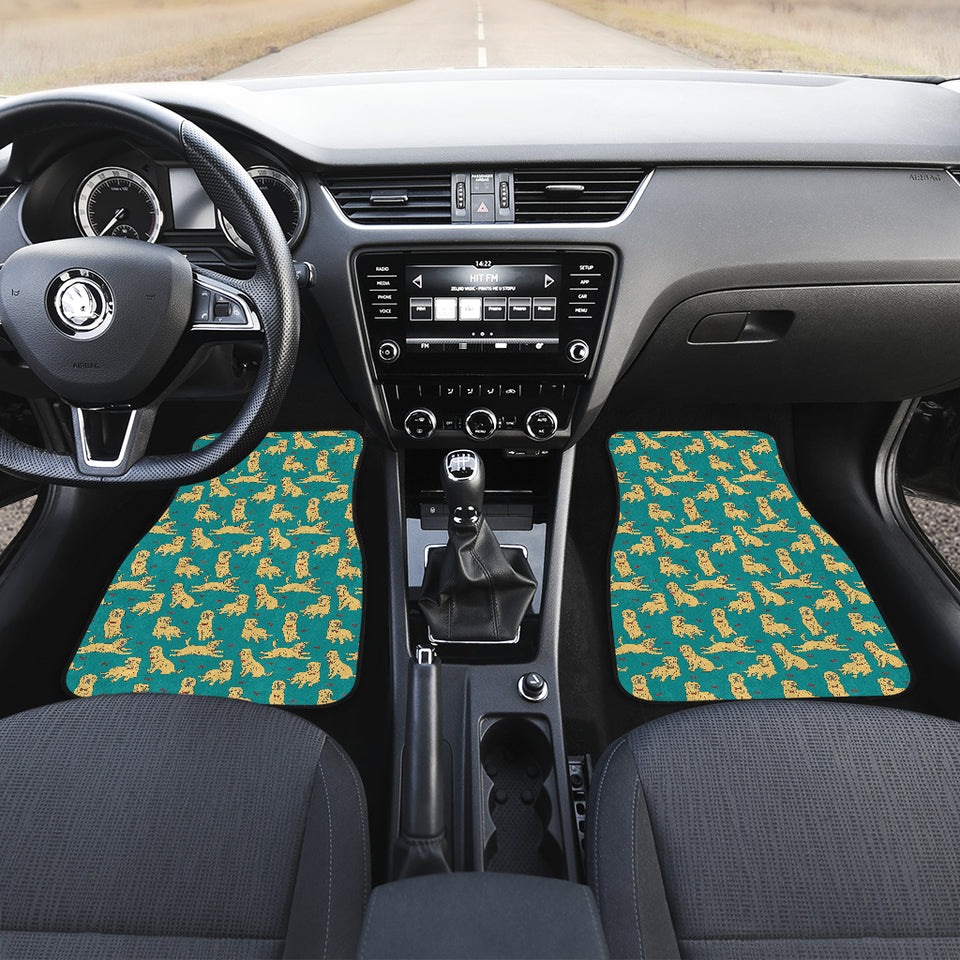 Golden Retriever Pattern Print Design 05 Front Car Mats