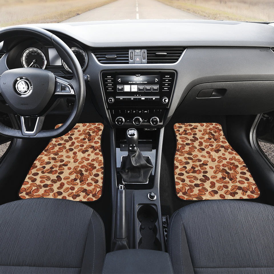 Coffee Bean Pattern Front Car Mats