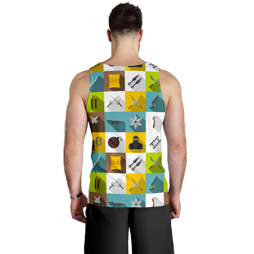 Ninja Weapon Set Pattern Men Tank Top