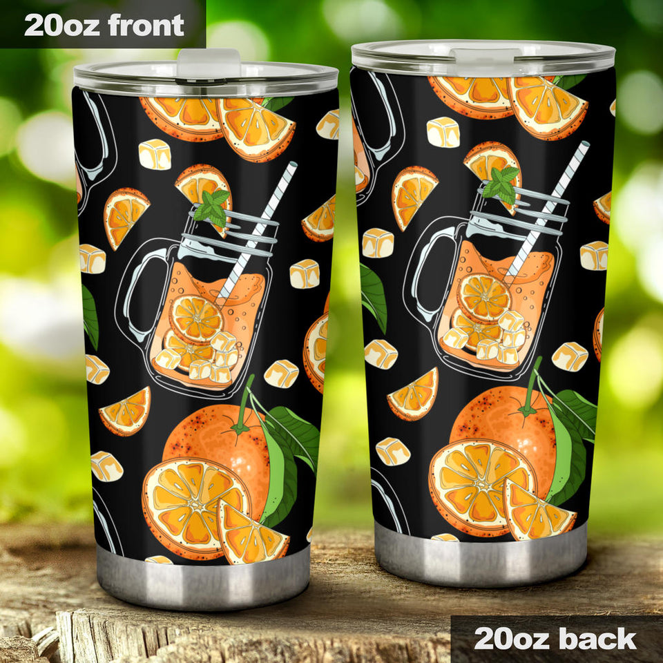 Orange Ice Orance Juice Pattern Tumbler