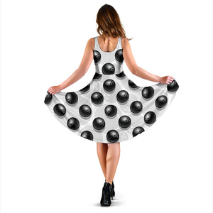 Bowling Ball Pattern Sleeveless Midi Dress
