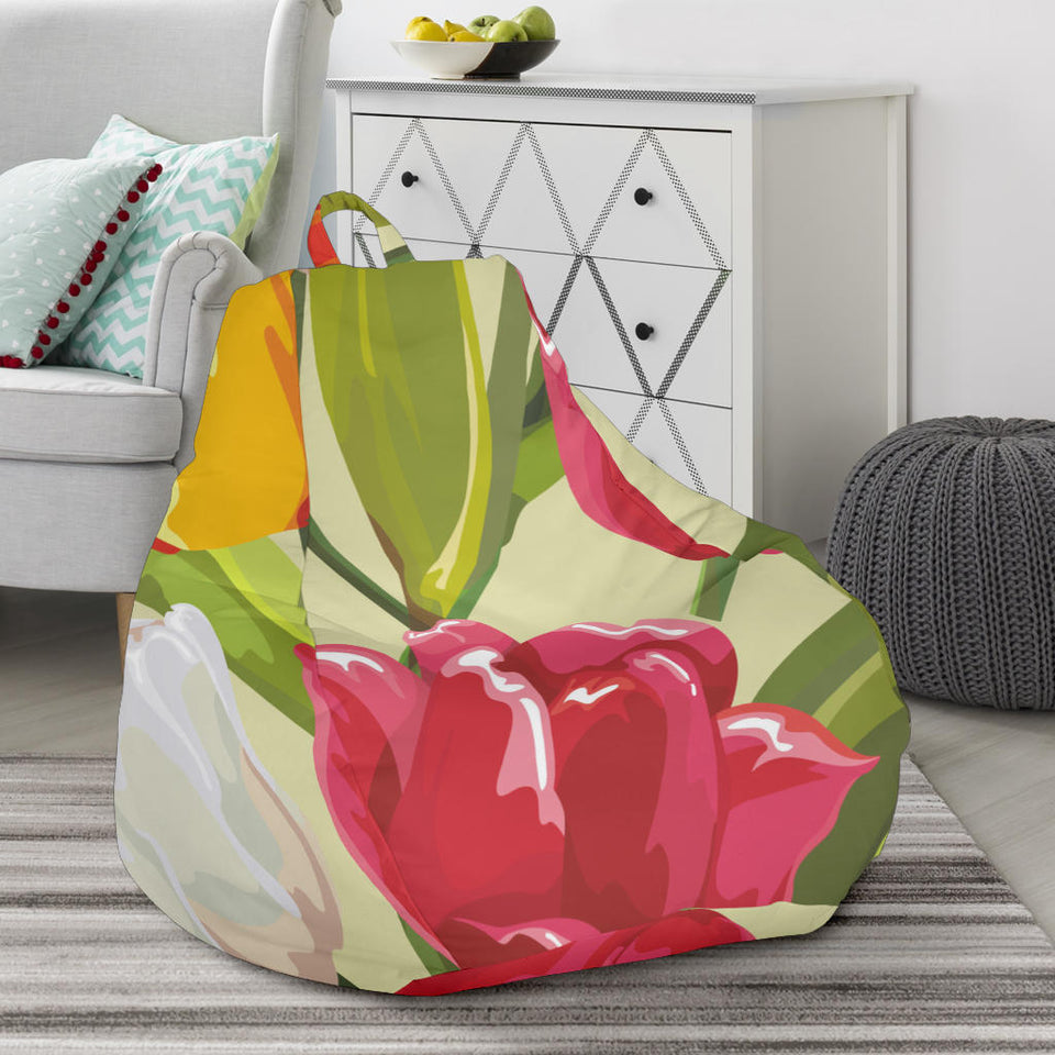 Colorful Tulip Pattern Bean Bag Cover