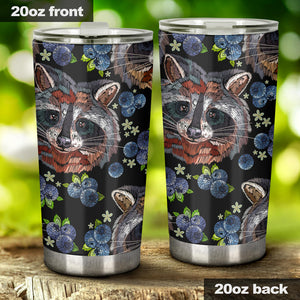 Raccoon Blueburry Pattern Tumbler