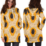 Papaya Pattern Women Hoodie Dress