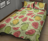 Guava Pattern Background Quilt Bed Set