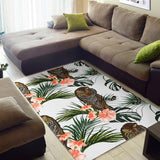 Bengal Tiger Hibicus Pattern Area Rug