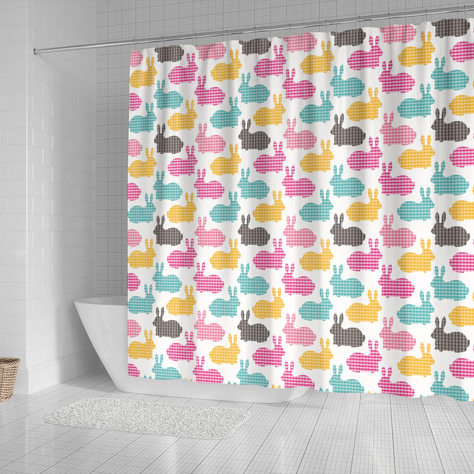 Colorful Rabbit Pattern Shower Curtain Fulfilled In US