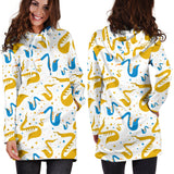 Saxophone Pattern Women Hoodie Dress