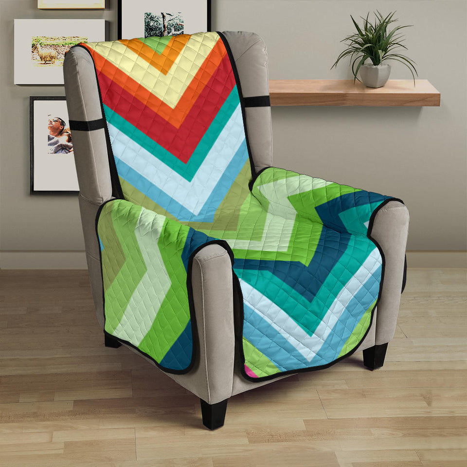 Rainbow Zigzag Chavron Pattern Chair Cover Protector