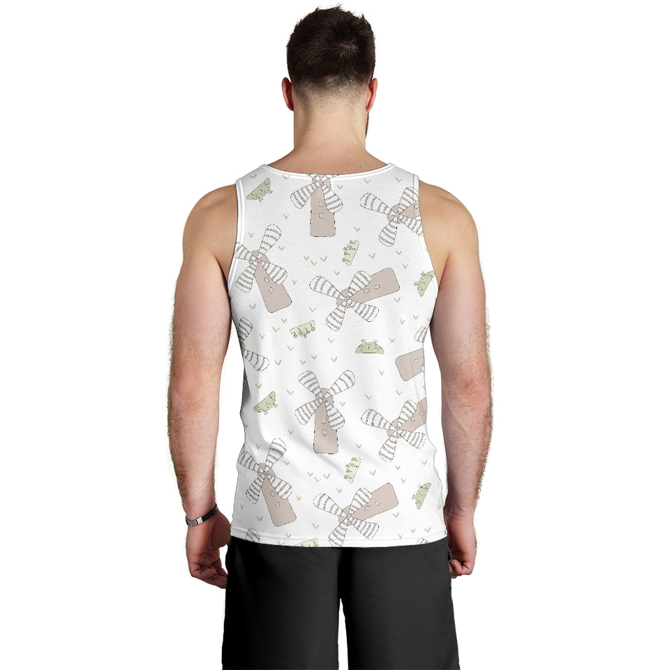 Windmill Pattern Background Men Tank Top