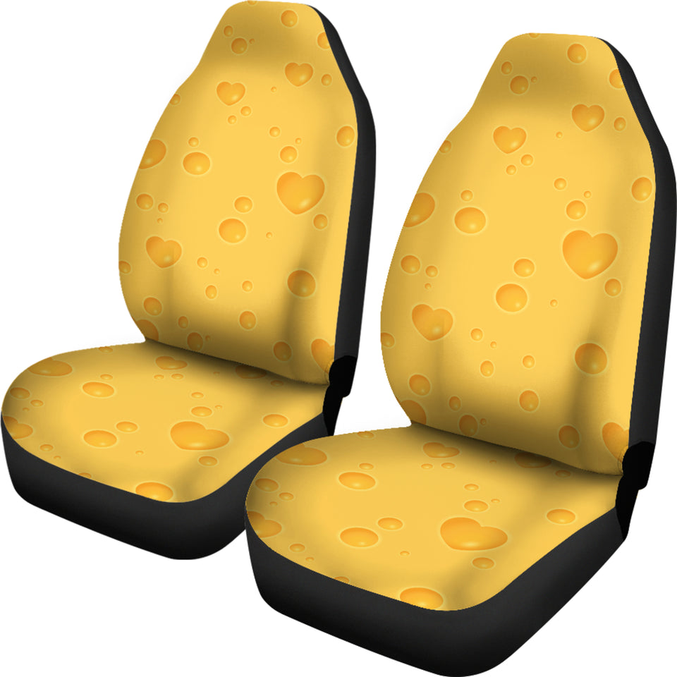 Cheese Heart Texture Pattern Universal Fit Car Seat Covers
