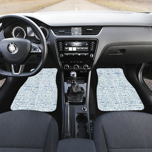 Math Pattern Print Design 03 Front Car Mats