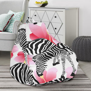 Zebra Red Hibiscus Pattern Bean Bag Cover