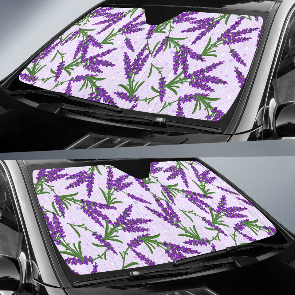 Lavender Pattern Car Sun Shade