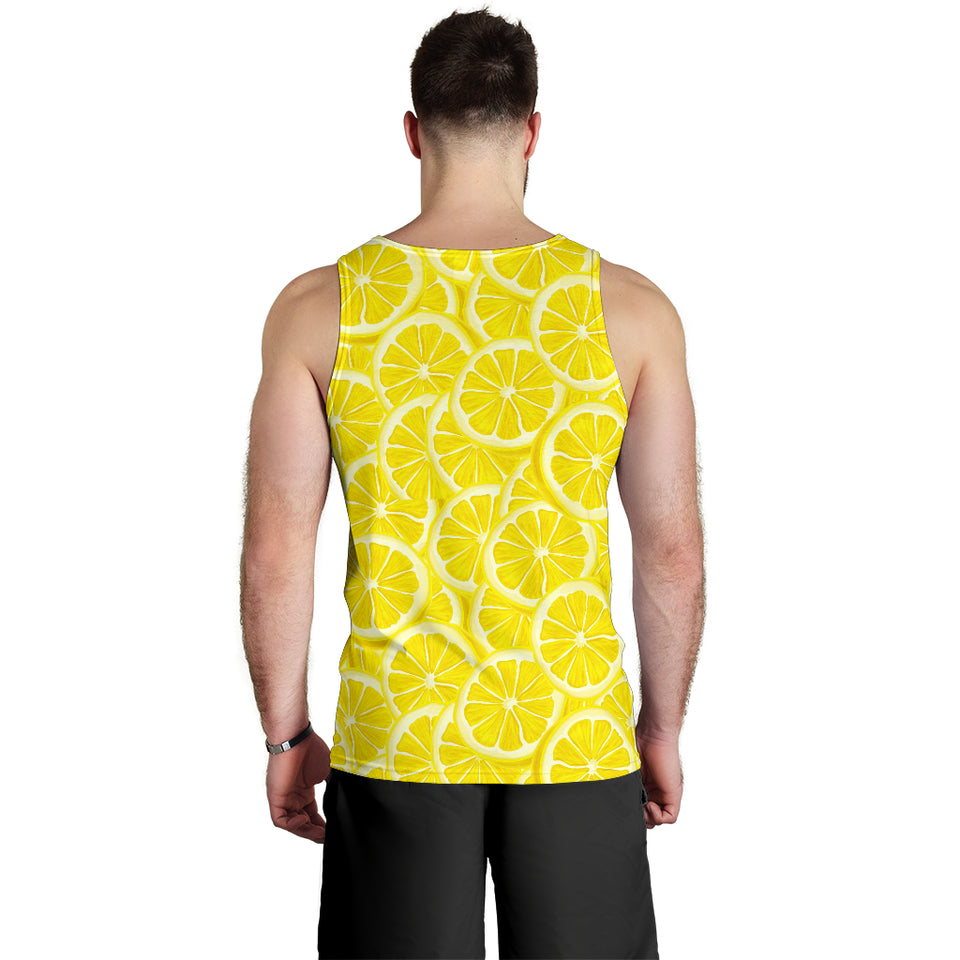 Sliced Lemon Pattern Men Tank Top