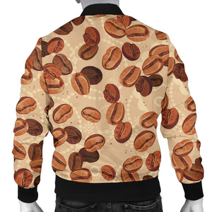 Coffee Bean Pattern Men Bomber Jacket