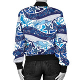 Whale Starfish Pattern Women Bomber Jacket