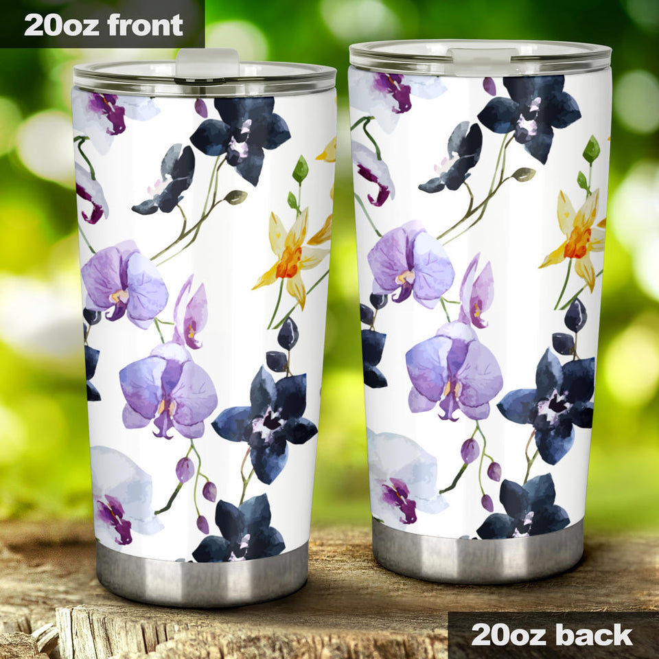 Orchid Pattern Background Tumbler