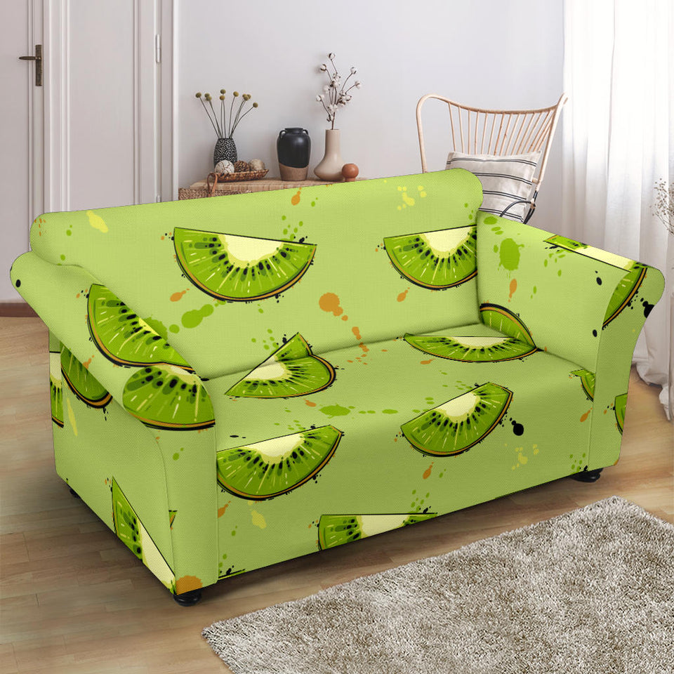 Kiwi Pattern Background Loveseat Couch Slipcover