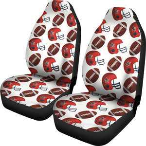 American Football Ball Red Helmet Pattern Universal Fit Car Seat Covers