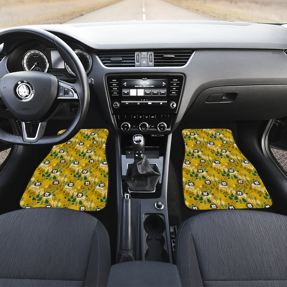 Lion Pattern Print Design 01 Front Car Mats